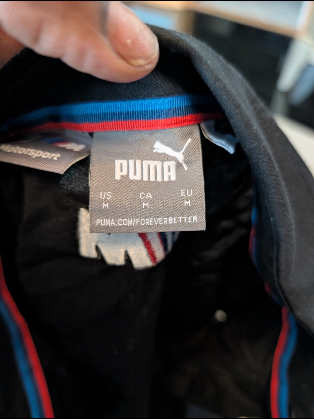 Puma Black Motorsport Jacket with Red & Blue Accents